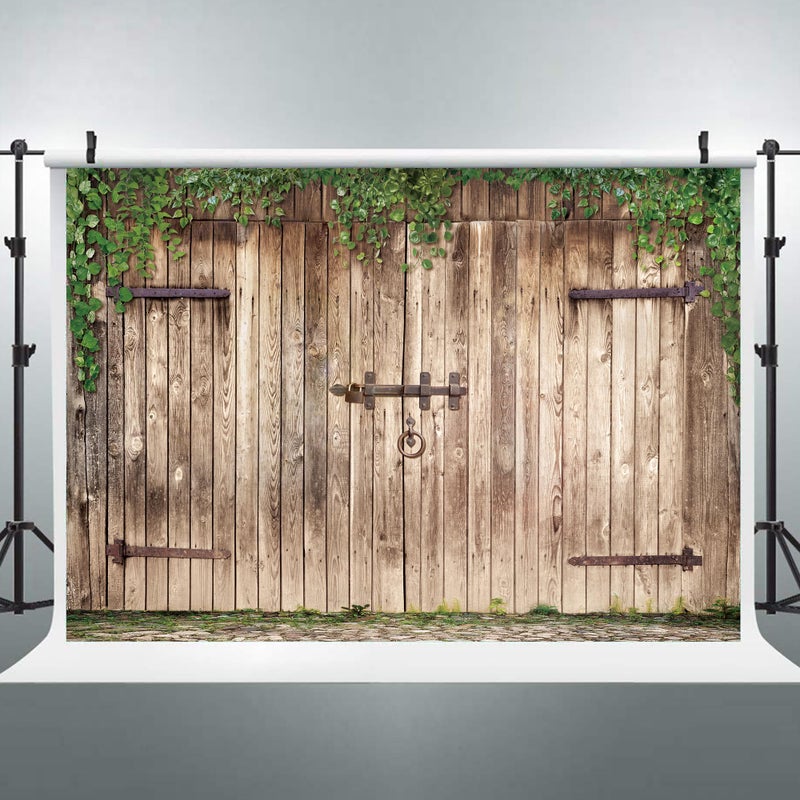 Riyidecor Western Rustic Barn Backdrop Farmhouse Door Wood Photography Backgrounds 10Wx8H Feet Retro Brown Family Reunion Plank Shabby Chic Photo Shoot Party Birthday Decor Props Photo Shoot Vinyl - Image 4